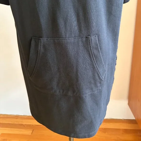 DKNY Logo 1/4-zip-front S/S cotton-mix knit dress sporty Athleisure XL comfy - Picture 5 of 13